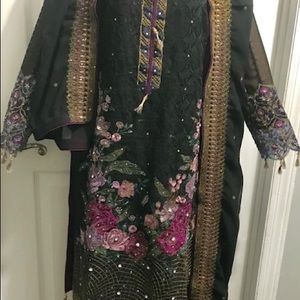 Black cotton with multi color work